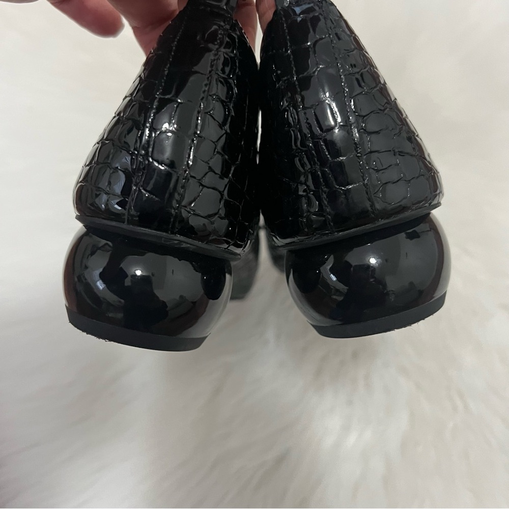 NWOT Jeffrey Campbell Viona flats black  patent Croc  Flats Slip On 7.5 - Picture 6 of 10